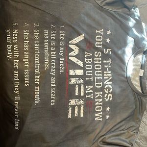 men’s 3xl shirt, small in size, bought for a gift, it was to small. Never worn.